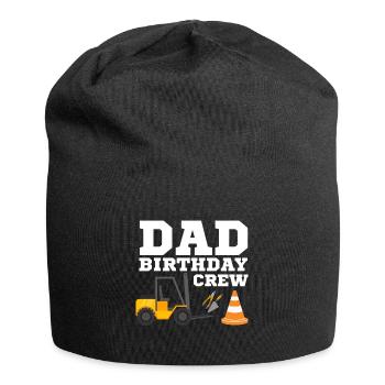 Papa Birthday Crew Construction Theme - Jersey Beanie - black - Front