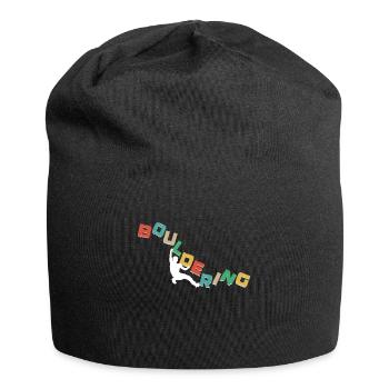 Bouldern, Klettern Freiklettern Kletterhalle - Jersey-Beanie - Schwarz - Vorne