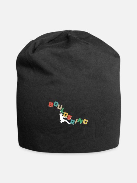 Bouldern, Klettern Freiklettern Kletterhalle - Jersey-Beanie - Schwarz