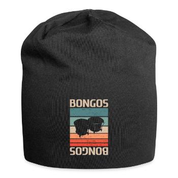 Retro Vintage Classic Bongos Player Instrument - Jersey-Beanie - Schwarz - Vorne