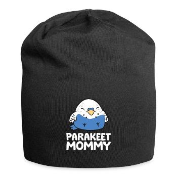 Sittich-Mama Wellensittich Lustige Sittich-Mama - Jersey-Beanie - Schwarz - Vorne
