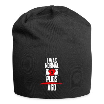 Ich war normal 2 Mopse voher - Jersey-Beanie - Schwarz - Vorne