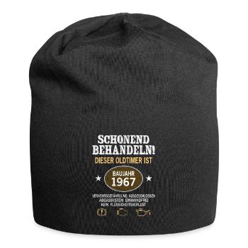 Schonend Behandeln Oldtimer Baujahr 1967 Geboren - Jersey-Beanie - Schwarz - Vorne