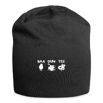 Funny pun Baa Dum Tss Shirt - Jersey Beanie - black - Front