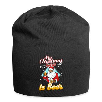 My christmas spirit is Beer - Jersey-Beanie - Schwarz - Vorne