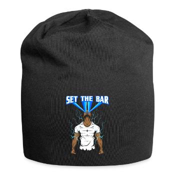 Workout Bodybuilding Fitnessstudio Gewichtheben - Jersey-Beanie - Schwarz - Vorne