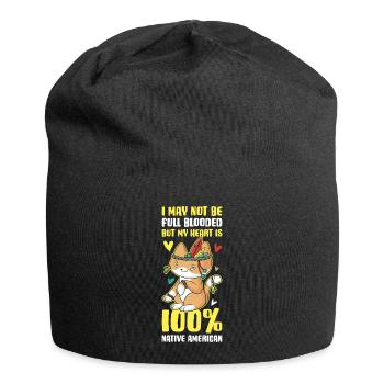 100% Native American Native American Gift - Jersey Beanie - black - Front