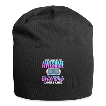 VR Virtual Reality Gamer Gift - Jersey Beanie - black - Front
