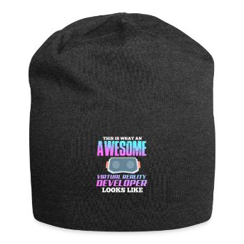 VR Virtual Reality - Jersey-Beanie - Anthrazit - Vorne