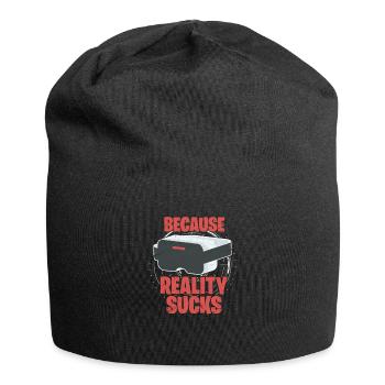 VR Virtual Reality Gamer Geschenk - Jersey-Beanie - Schwarz - Vorne
