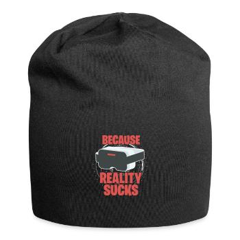 VR Virtual Reality - Jersey-Beanie - Schwarz - Vorne
