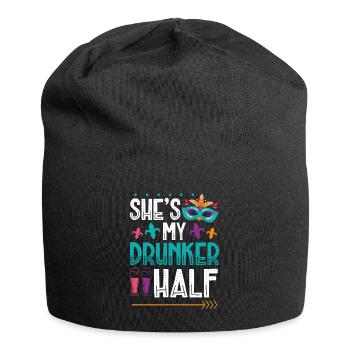 Sie Ist Meine Betrunkene Hälfte - Jersey-Beanie - Schwarz - Vorne