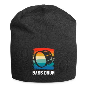 Retro Vintage Classic Bass Drum Instrument Drummer - Jersey Beanie - charcoal grey - Front