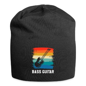 Retro Vintage Classic Bass Guitar Instrument Guita - Jersey-Beanie - Schwarz - Vorne