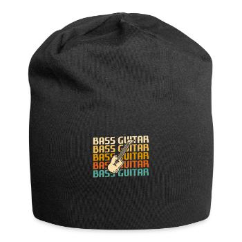 Retro Vintage Classic Bass Guitar Instrument Guita - Jersey-Beanie - Schwarz - Vorne