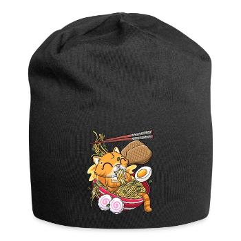 Kawaii Orange Cat Ramen Noodles Anime Lovers - Jersey Beanie - black - Front