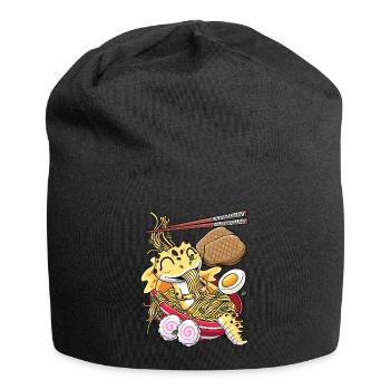 Kawaii Léopard Gecko Lézard Ramen - Bonnet en jersey - noir - Devant
