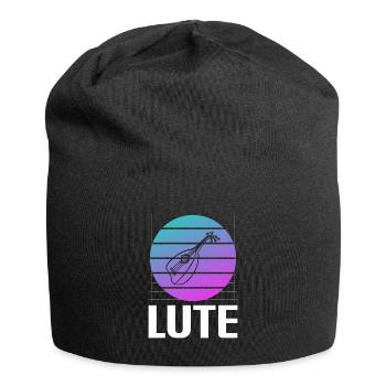 Retro Vintage Classic Lute Player Instrument - Jersey Beanie - black - Front