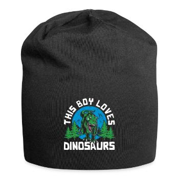 This Boy Loves Dinosaur Kids Boy Boy Dino - Jersey Beanie - black - Front