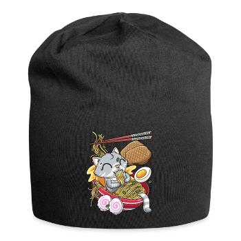Kawaii Katze Ramen Nudeln Anime Liebhaber - Jersey-Beanie - Schwarz - Vorne