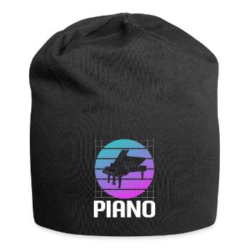 Pianiste d’instrument de piano classique rétro vintage - Bonnet en jersey - noir - Devant