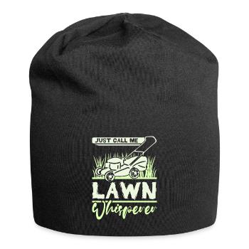 Just call me lawn whisperer - Jersey-Beanie - Schwarz - Vorne