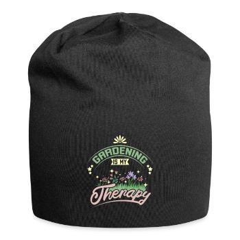 Gardening is my therapy - Jersey-Beanie - Schwarz - Vorne