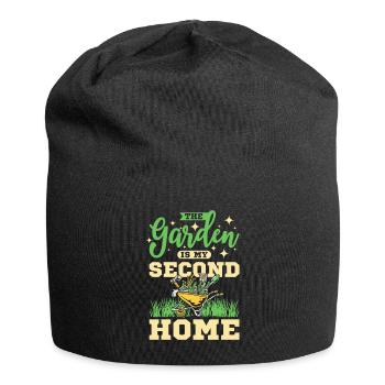 The garden is my second home - Jersey-Beanie - Schwarz - Vorne