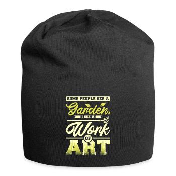 Some people see a garden I see a work of art - Jersey-Beanie - Schwarz - Vorne
