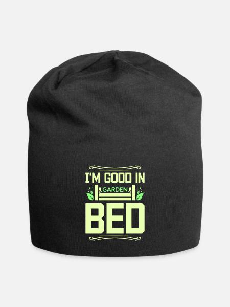I'm good in garden bed - Jersey-Beanie - Schwarz