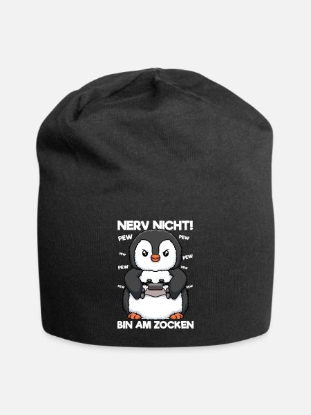 Nerv nicht bin am Zocken Gaming Pinguin - Jersey-Beanie - Schwarz