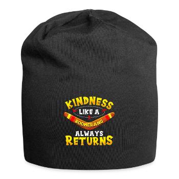 Freundlichkeit Wie Ein Bumerang - Jersey-Beanie - Schwarz - Vorne