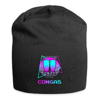 Retro Vintage Classic Congas Player Instrument - Jersey-Beanie - Schwarz - Vorne