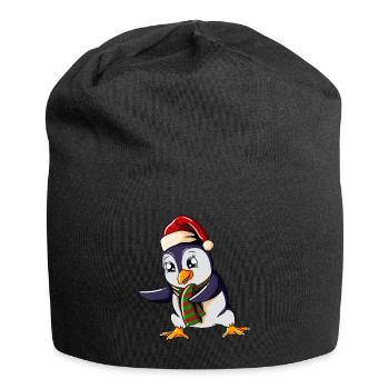 Pinguin mit Weihnachtsmütze Floss Tanz Weihnachten - Jersey-Beanie - Schwarz - Vorne