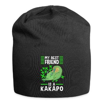 Kakapo are my best friends parrot Kakapo - Jersey Beanie - black - Front