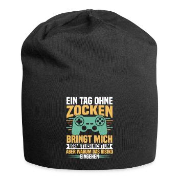 A day without Video Games Gamer Gaming Zocker - Jersey-Beanie - Schwarz - Vorne