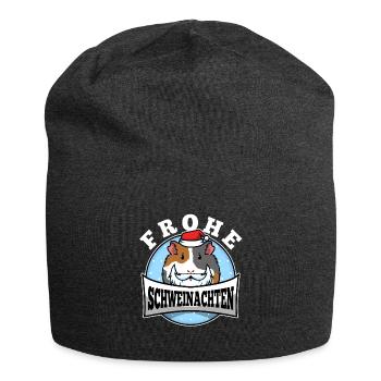 Frohe Schweinachten - Jersey-Beanie - Anthrazit - Vorne