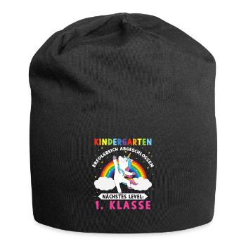 Kindergarten abgeschlossen Nächstes Level 1 Klasse - Jersey-Beanie - Schwarz - Vorne