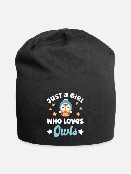 Eule Eulen - Jersey-Beanie - Schwarz