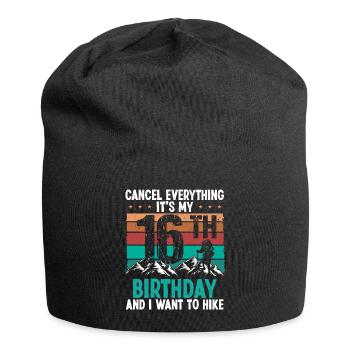 16 Year Old Hiker Cancel go Hiking 16 Birthday - Jersey-Beanie - Schwarz - Vorne