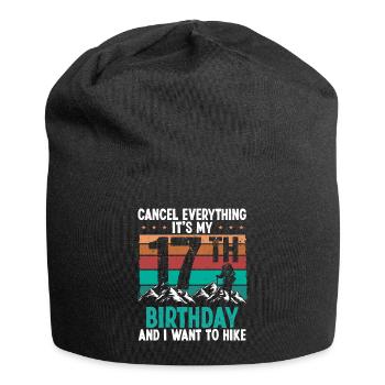 17 Year Old Hiker Cancel go Hiking 17 Birthday - Jersey-Beanie - Schwarz - Vorne