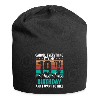 19 Year Old Hiker Cancel go Hiking 19 Birthday - Jersey Beanie - black - Front