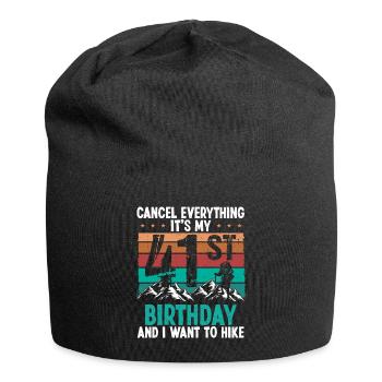 41 Year Old Hiker Cancel go Hiking 41 Birthday - Jersey-Beanie - Schwarz - Vorne