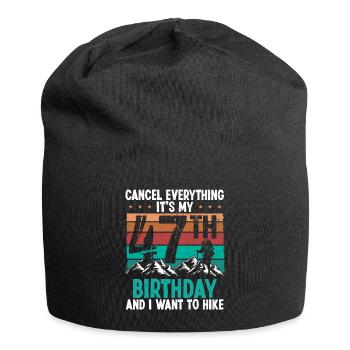 47 Year Old Hiker Cancel go Hiking 47 Birthday - Jersey-Beanie - Schwarz - Vorne