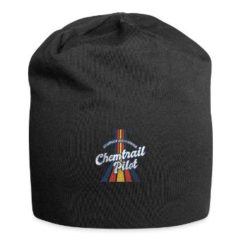 Vintage Retro Chemtrail Pilot Parody Shirt - Jersey-Beanie - Schwarz - Vorne