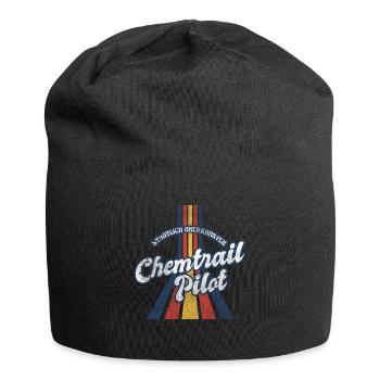 Vintage Retro Chemtrail Pilot Parody Shirt - Jersey-Beanie - Schwarz - Vorne