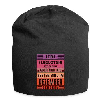 Flugzeug-Lotse Geburtstag Dezember geboren - Jersey-Beanie - Schwarz - Vorne