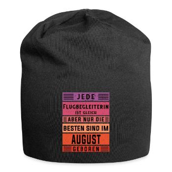 Piloten Geburtstag August geboren Flugbegleiterin - Jersey-Beanie - Schwarz - Vorne