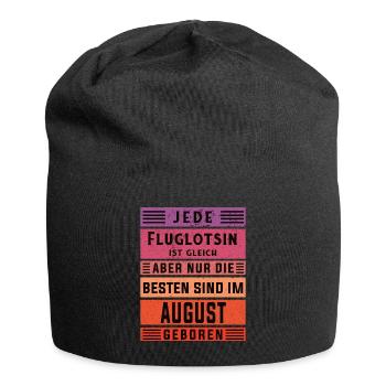 Flugzeug-Lotse Geburtstag August geboren - Jersey-Beanie - Schwarz - Vorne