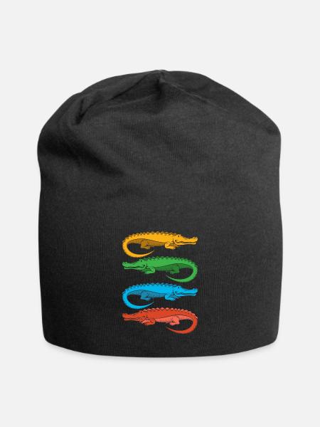 Alligator Alligatoren Krokodil Krokodile - Jersey-Beanie - Schwarz